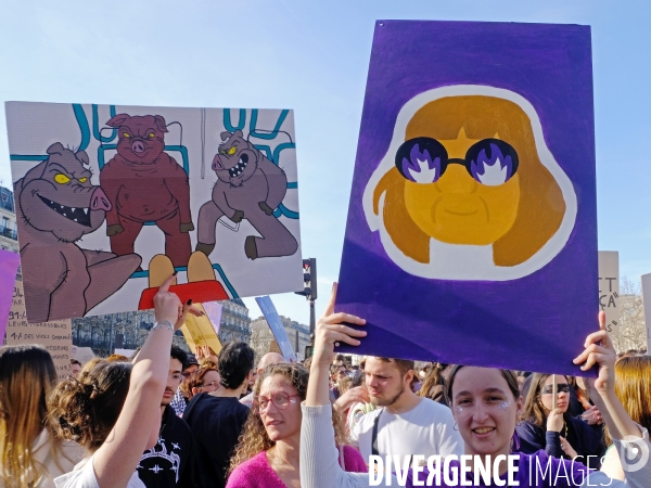 Manifestation pour La Journée internationale des droits des femmes, le 8 Mars 2025