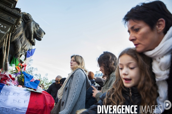 PLACE DE LA REPUBLIQUE_2 jours après des attentats terroristes au Bataclan, à Paris et à Saint-Denis