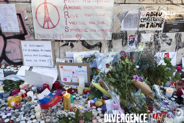 PLACE DE LA REPUBLIQUE_2 jours après des attentats terroristes au Bataclan, à Paris et à Saint-Denis