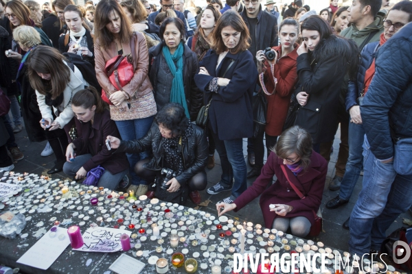 PLACE DE LA REPUBLIQUE_2 jours après des attentats terroristes au Bataclan, à Paris et à Saint-Denis