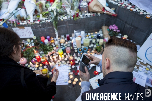 PLACE DE LA REPUBLIQUE_2 jours après des attentats terroristes au Bataclan, à Paris et à Saint-Denis