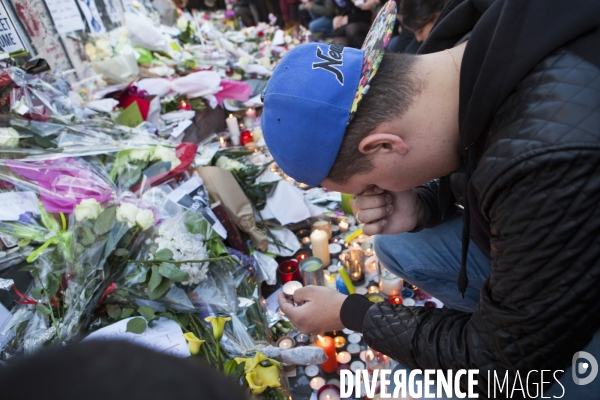 PLACE DE LA REPUBLIQUE_2 jours après des attentats terroristes au Bataclan, à Paris et à Saint-Denis