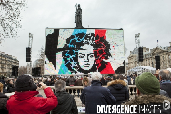 PLACE DE LA REPUBLIQUE_Hommage aux victimes du terrorismes de Charlie Hebdo et du Bataclan