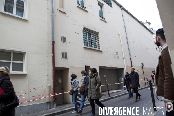 BATACLAN_Attentats terroristes du Bataclan, devant la porte de sécurité passage Amelot