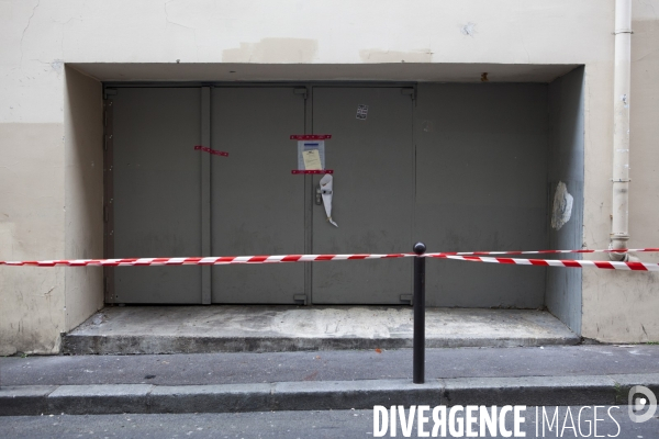 BATACLAN_Attentats terroristes du Bataclan, devant la porte de sécurité passage Amelot