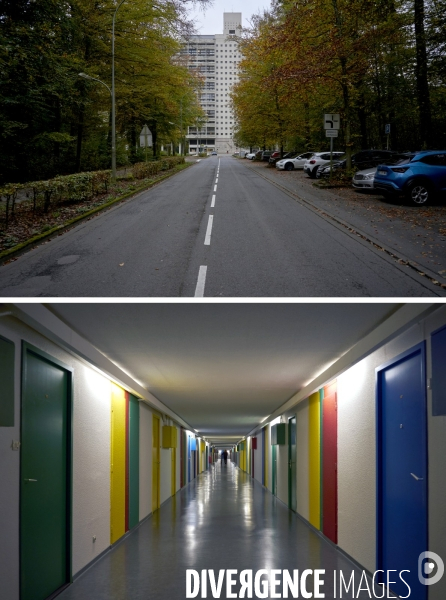 L’unité d habitation de Briey, ou Cité Radieuse de Briey (Meurthe-et-Moselle), de l’architecte Le Corbusier. Novembre 2024.
