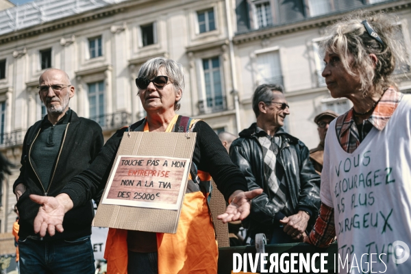 Manifestation d auto-entrepreneurs contre l abaissement du seuil d exonération