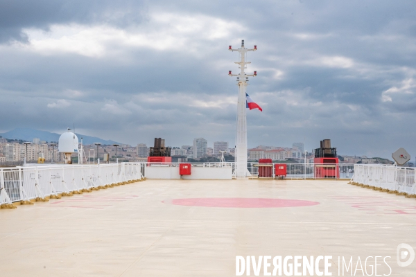 A bord du Vizzanova en maintenance