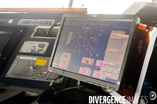 A bord du Vizzanova en maintenance