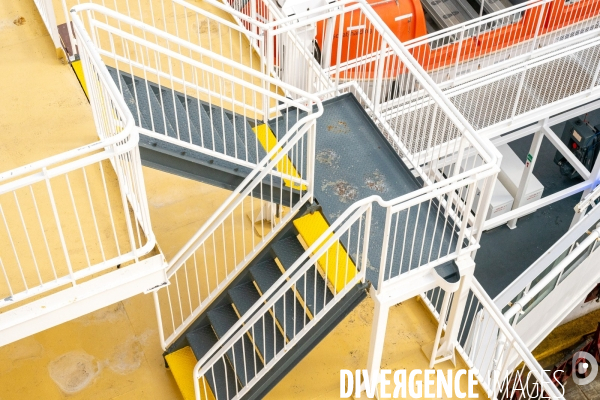 A bord du Vizzanova en maintenance