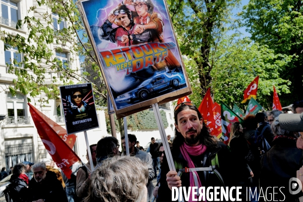 Greve et manifestation des salariés de france télévisions et radio france 