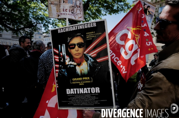 Greve et manifestation des salariés de france télévisions et radio france 