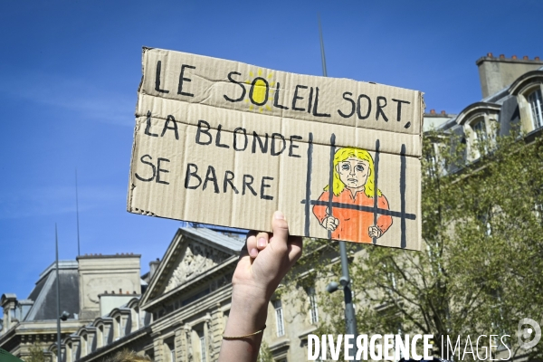 Rassemblement contre l extreme droite. Place de la République, Paris. Demonstration against the far right movements.