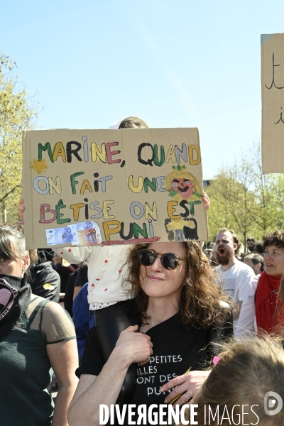 Rassemblement contre l extreme droite. Place de la République, Paris. Demonstration against the far right movements.