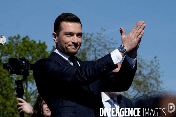 Rassemblement de soutien à Marine Le Pen Paris,  condamnée par la justice, Rally in support of Marine Le Pen, convicted by the justice Paris,