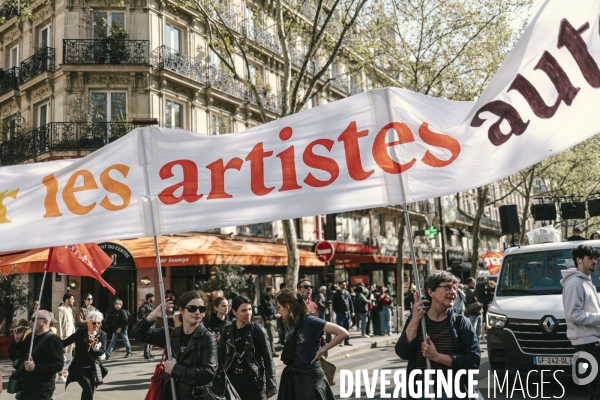 Manifestation des travailleurs-euses de l art, de la culture et d étudiants