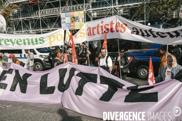 Manifestation des travailleurs-euses de l art, de la culture et d étudiants