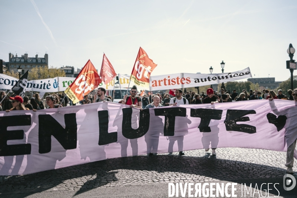Manifestation des travailleurs-euses de l art, de la culture et d étudiants