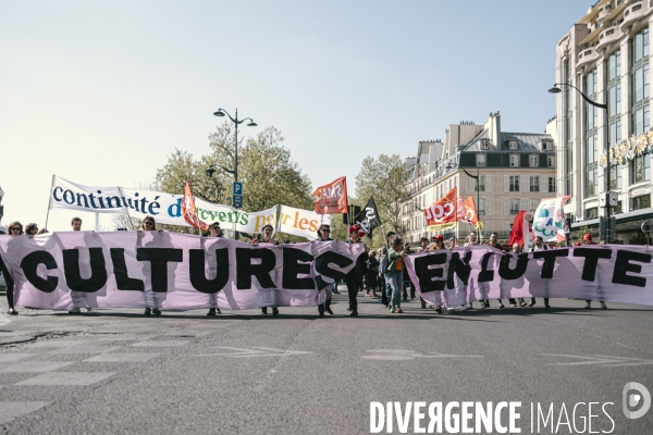 Manifestation des travailleurs-euses de l art, de la culture et d étudiants