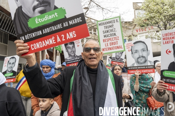 Départ de la marche pour la liberté  d’Ivry-sur-Seine à la prison de Kénitra au Maroc réalisée par Claude Mangin.