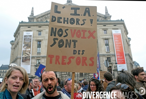 Contre l  IA, manifestation des comédiens de doublage