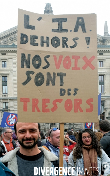 Contre l  IA, manifestation des comédiens de doublage