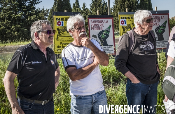 1er Mai - Rassemblement devant la verrerie du Languedoc (Perrier)