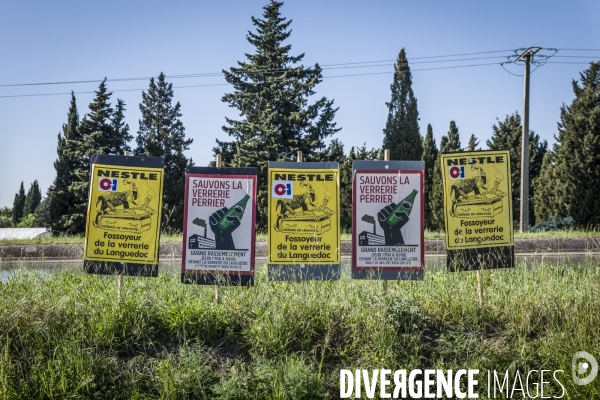 1er Mai - Rassemblement devant la verrerie du Languedoc (Perrier)