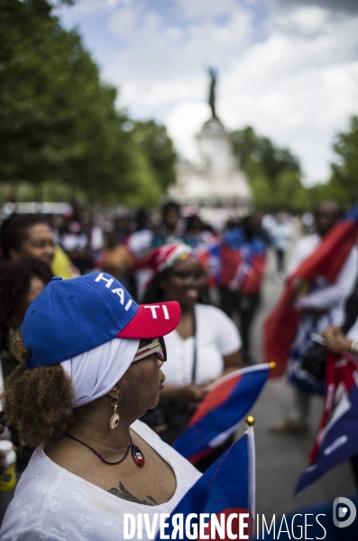 Marche pour un appel a la paix en haiti, place de la republique, paris.