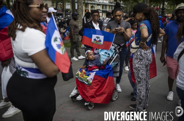 Marche pour un appel a la paix en haiti, place de la republique, paris.