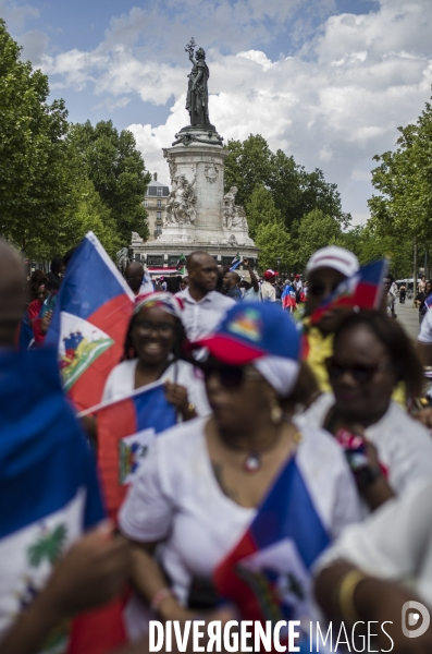 Marche pour un appel a la paix en haiti, place de la republique, paris.