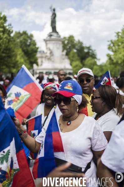 Marche pour un appel a la paix en haiti, place de la republique, paris.