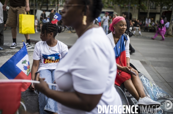 Marche pour un appel a la paix en haiti, place de la republique, paris.