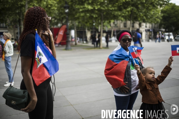Marche pour un appel a la paix en haiti, place de la republique, paris.