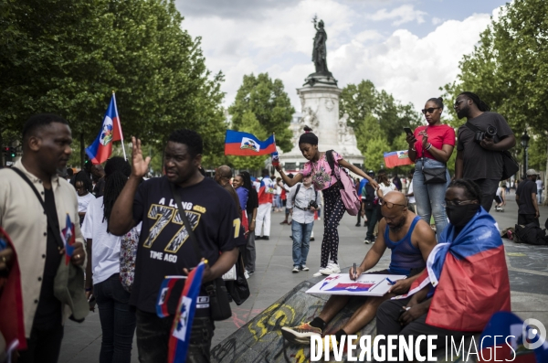 Marche pour un appel a la paix en haiti, place de la republique, paris.