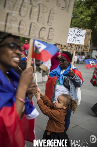 Marche pour un appel a la paix en haiti, place de la republique, paris.