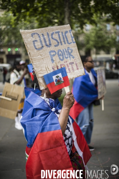 Marche pour un appel a la paix en haiti, place de la republique, paris.