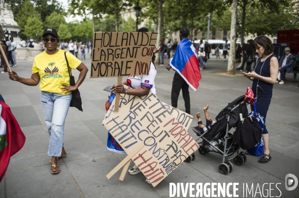Marche pour un appel a la paix en haiti, place de la republique, paris.