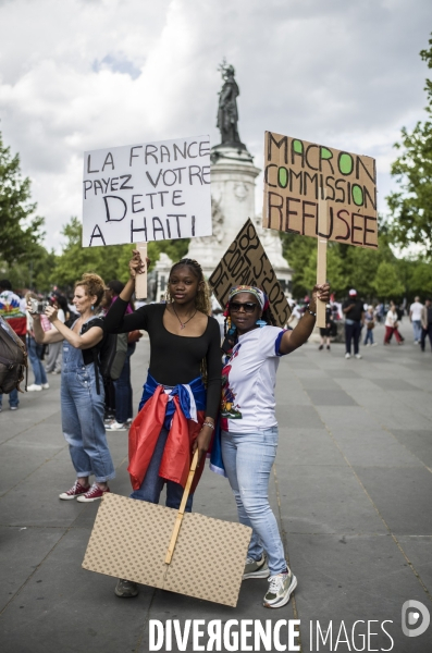 Marche pour un appel a la paix en haiti, place de la republique, paris.