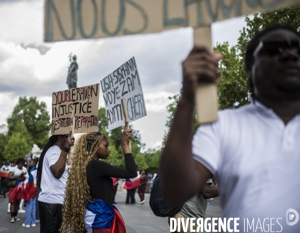 Marche pour un appel a la paix en haiti, place de la republique, paris.