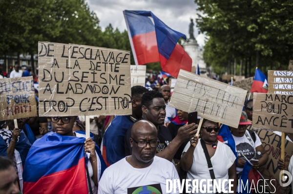 Marche pour un appel a la paix en haiti, place de la republique, paris.