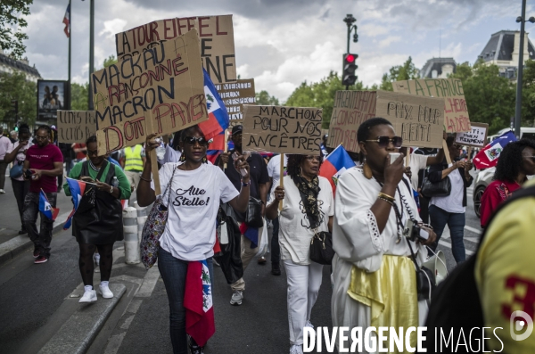 Marche pour un appel a la paix en haiti, place de la republique, paris.