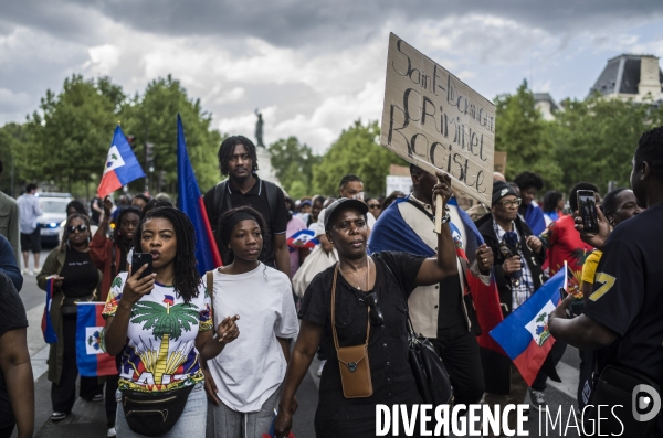 Marche pour un appel a la paix en haiti, place de la republique, paris.