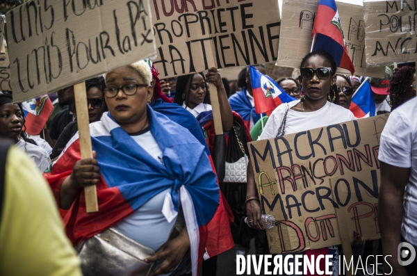Marche pour un appel a la paix en haiti, place de la republique, paris.