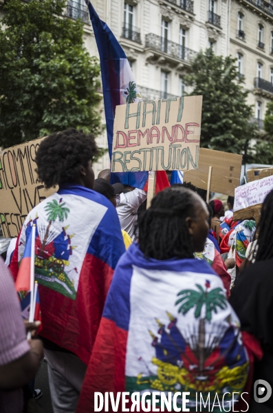 Marche pour un appel a la paix en haiti, place de la republique, paris.