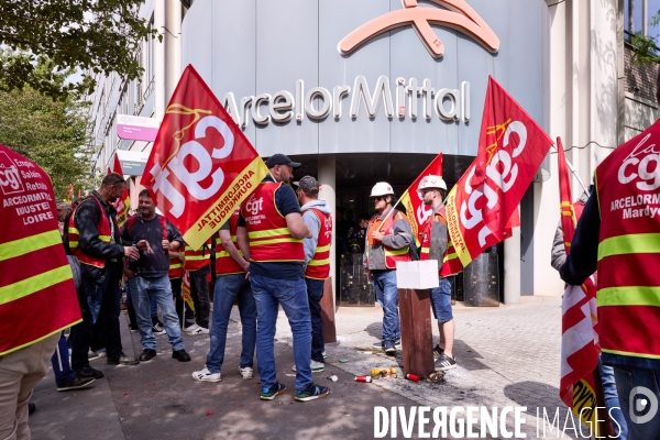 Manifestation des salaries Arcelor Mittal, Saint Denis