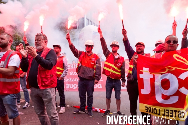 Manifestation des salaries Arcelor Mittal, Saint Denis