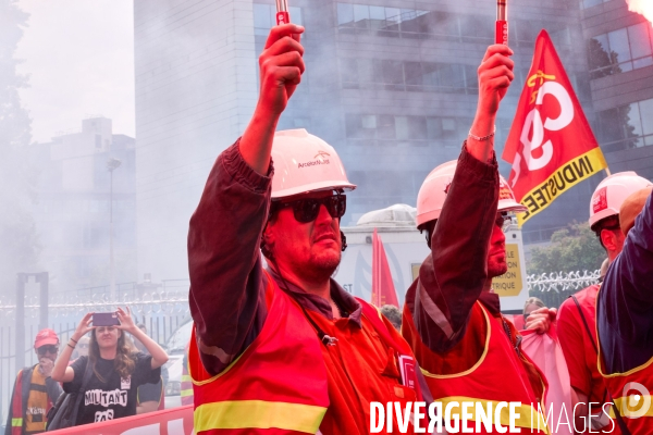 Manifestation des salaries Arcelor Mittal, Saint Denis