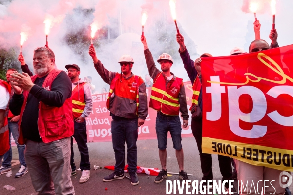 Manifestation des salaries Arcelor Mittal, Saint Denis