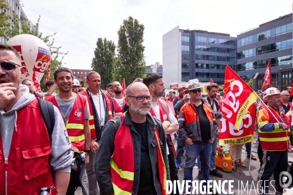 Manifestation des salaries Arcelor Mittal, Saint Denis